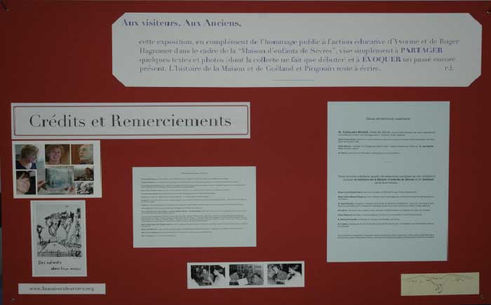 Panneau Cr&eacute;dits et remerciements